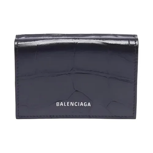 Balenciaga Ville Крокодиловый узор Тисненая кожа Кошелек Мини Женские Черный