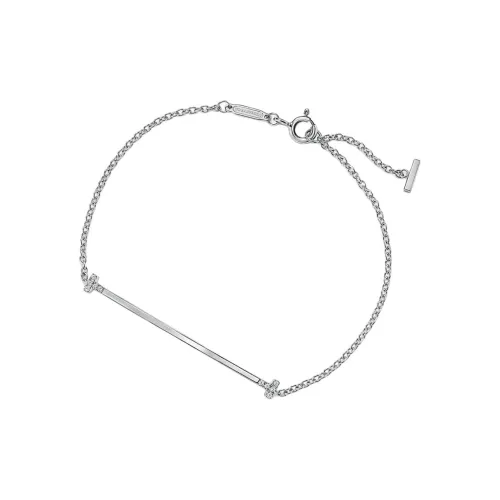 TIFFANY CO. T 18К Белое золото Браслеты Унисекс Серебряный