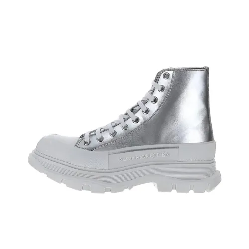 Alexander McQueen Tread Slick Платформа Обувь Мужская Серебряная