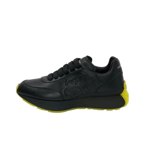 Alexander McQueen Sprint Runner Износостойкий Низкий Топ Повседневная Обувь Мужская Черный Желтый