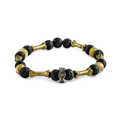 CUUD Вулканический камень Золотой Рутилированный кварц Браслеты Мужской