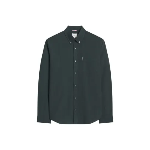 BEN SHERMAN Темно-зеленые мужские рубашки