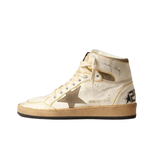Golden Goose Лазурь Звезда High Топ Кроссовки для скейтбординга Женские Белые Потертые