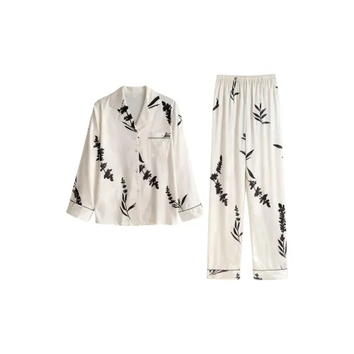 Daiyindie Осенне-зимняя пижама для женщин ледяной шелк с длинными рукавами домашняя одежда