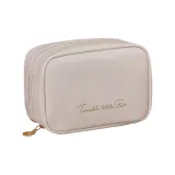 Макияжная сумка большая — кремовый абрикос, белый