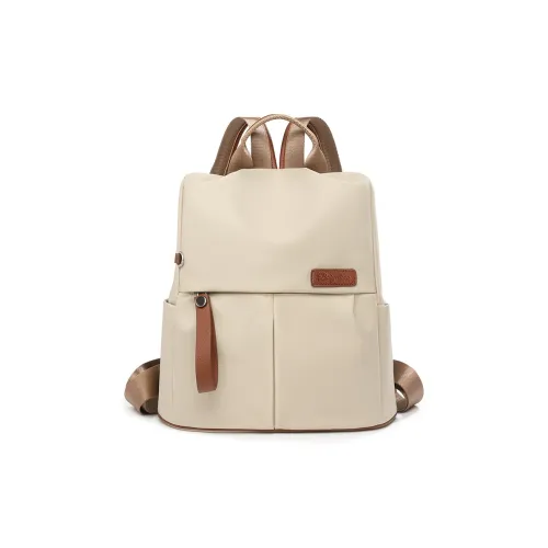 YIN.SIMON Нейлоновый рюкзак стандартный женский экрю черный