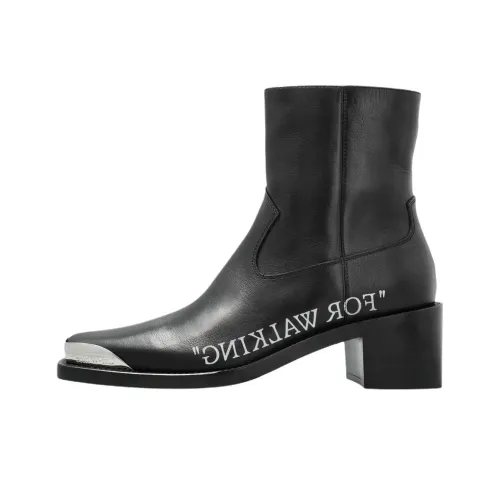 Off Белые ботильоны женские черные