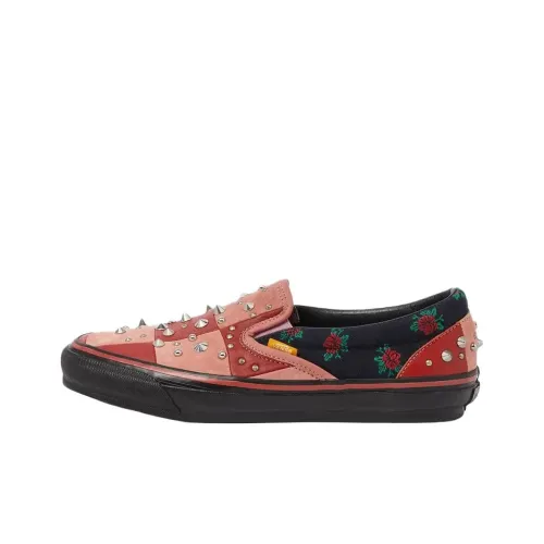 Vans Vault x GUCCI Slip On OG Классический Низкий Топ Стильные Скейтбординги Унисекс Розовый