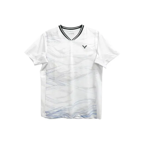 VICTOR Бадминтон Джерси Унисекс Белый Темно-синий Черный