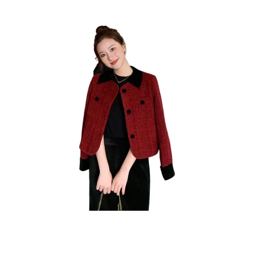 VINMUK Бордовый Женский Короткий Пальто
