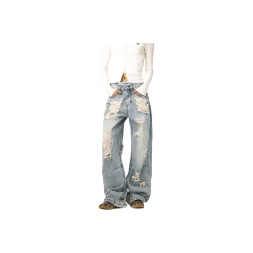 PISYPOX Blue Unisex Jeans PISYPOX Синий Унисекс Джинсы
