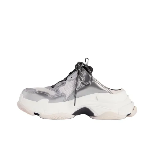 Balenciaga Triple S Домашние тапочки Женские Серебряные