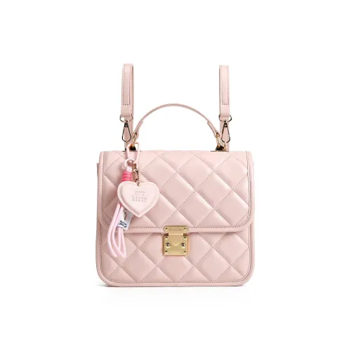 Рюкзак POLG ПУ (полиуретан) Женские Розовый Черный