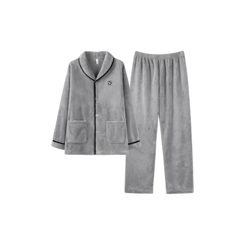 Qin Jing Пижамный комплект Мужской Светло-Серый