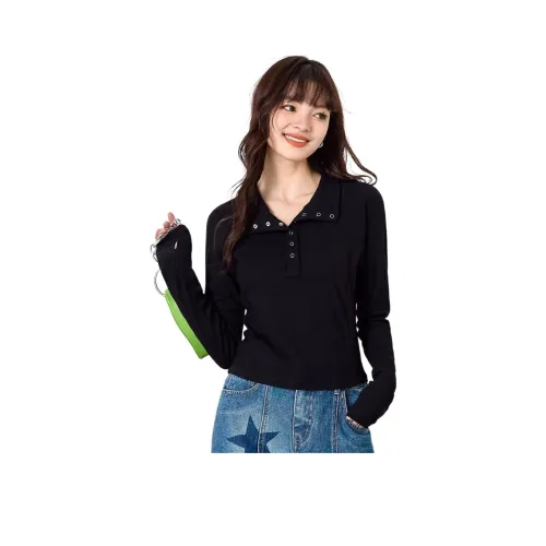 ZVJH Черный Женский Трикотаж