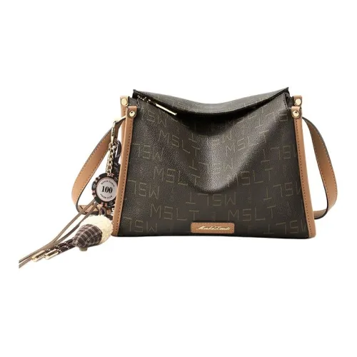 MashaLanti PVC Сумка через плечо Сумка на плечо Стандартная Женская Кофейно-чайный Коричневый