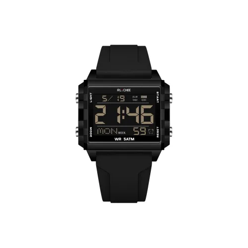 Rlychee Электронные Механические Часы Силиконовый Ремешок Унисекс Черный Циферблат