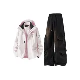 3-в-1 Комплект Одежды (Розовая ветровка + Черные штаны)