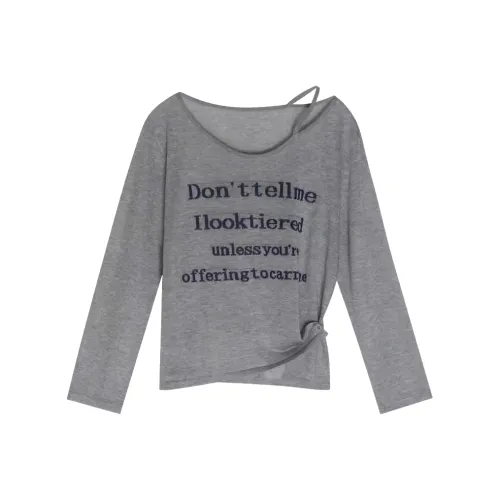 Wang Leshi Серые Женские T-рубашки