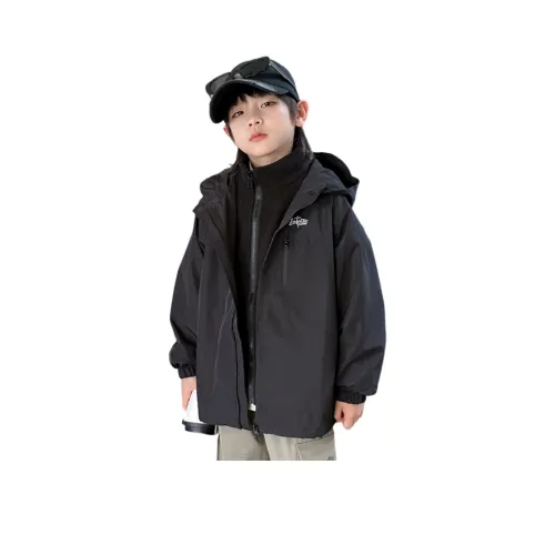 Aisina Черное пальто с флисовой подкладкой унисекс ветровка