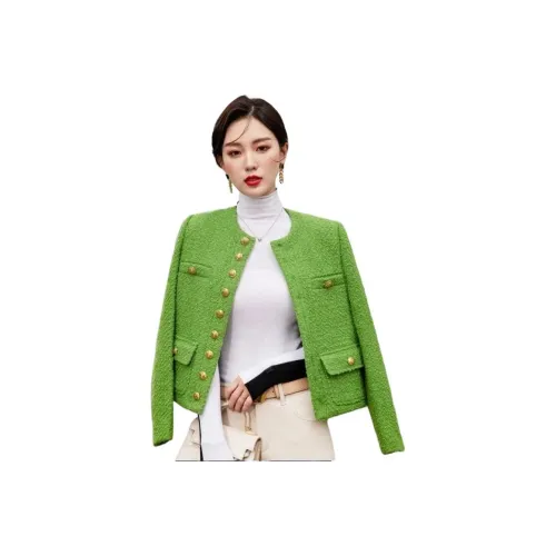 ЮЙЧЖАОЛИНЬ Зеленый Женский Короткий Пальто