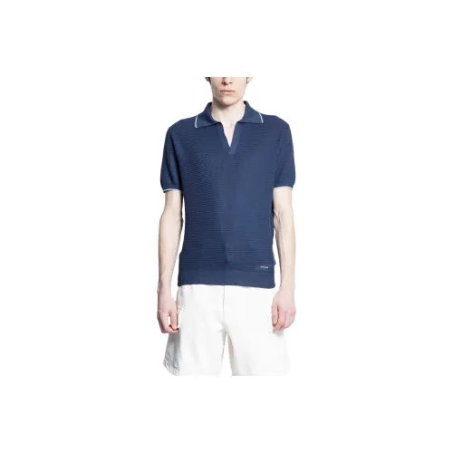 PRADA Мужская поло синего цвета