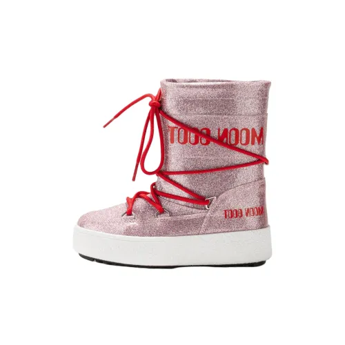 MOON BOOT Водонепроницаемые Crew Детские ботинки Ярко-розовые Детские