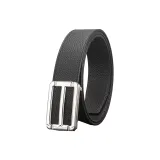 День-образный H Серебряный Пряжка-пластина & Черный Коричневый & Черный Ремешок