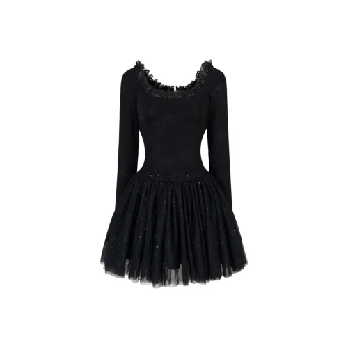 SISI JIANG Блестки Пышная юбка Женские Длинные Платья с длинными рукавами