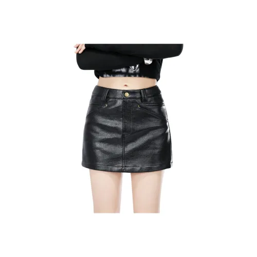 Shuhao Bai Кожаные короткие юбки Женские