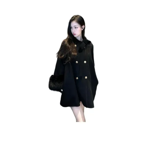 ЮЙЧЖАОЛИНЬ Черное пальто женское короткое пальто