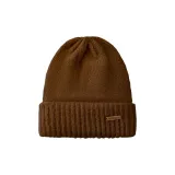 Кофейного цвета, металл, этикетка, шерсть, вязаная шапка