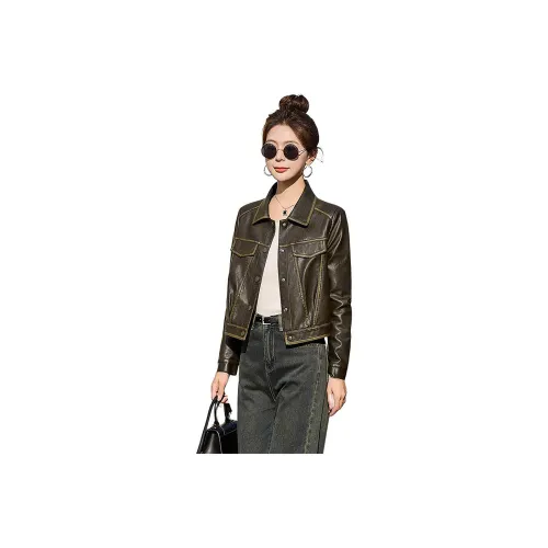 Devanro Женские Кожаные Куртки