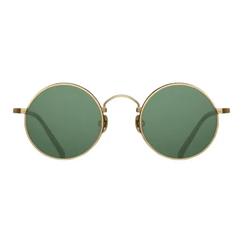 Matsuda Металл Круглые Солнцезащитные очки Унисекс Античное золото Темно-коричневый