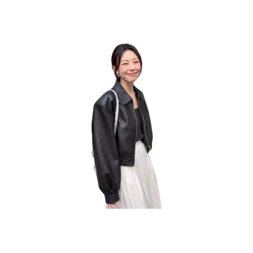 Devanro Черные Женские Кожаные Куртки