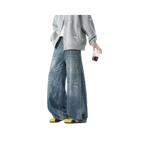 TOM ADAM Винтажные синие унисекс джинсы