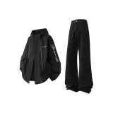 Комплект одежды (Чисто черная ветровка + черные штаны)