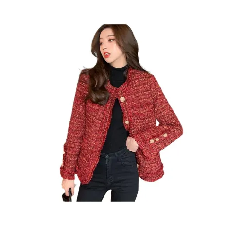 ЮЙЧЖАОЛИНЬ Красный Женское Короткое Пальто