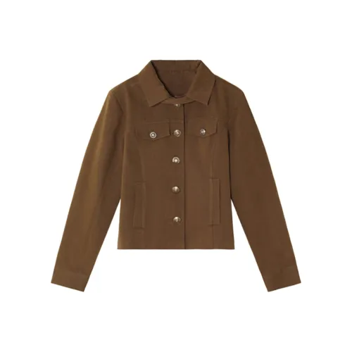 ETSE Коричневый укороченный кардиган женские куртки