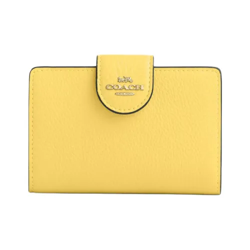 COACH Кожа Кошелек Средний Женский Желтый