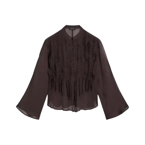 Massimo Dutti Темно-фиолетовые Женские Рубашки