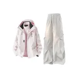 3-в-1 Комплект одежды (Розовая ветровка + Бежево-серые штаны)