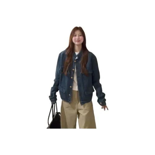 ЮЙЧЖАОЛИНЬ Синий Женское Короткое Пальто