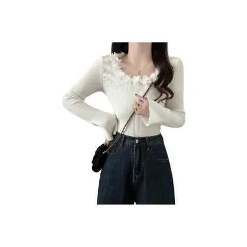 ZVJH Белый Женский Трикотаж