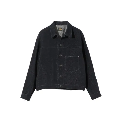 Needles FW25 Ножницы Низ Jean Куртка Washi Шенилл Деним Куртка Унисекс