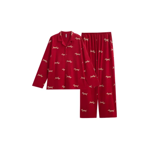 Same Language Пижамный комплект женский праздничный красный