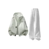 Комплект одежды (Белая ветровка + Белые штаны)