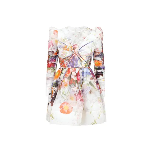 Zimmermann Розовый Женские Длинные Платья с Длинными Рукавами