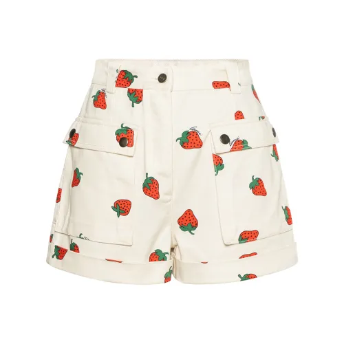 GUCCI Сливочные Женские Джинсовые Шорты