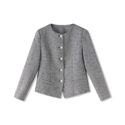 MH Серый Женский Короткий Пальто